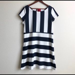 Anthropology blue/white striped dress